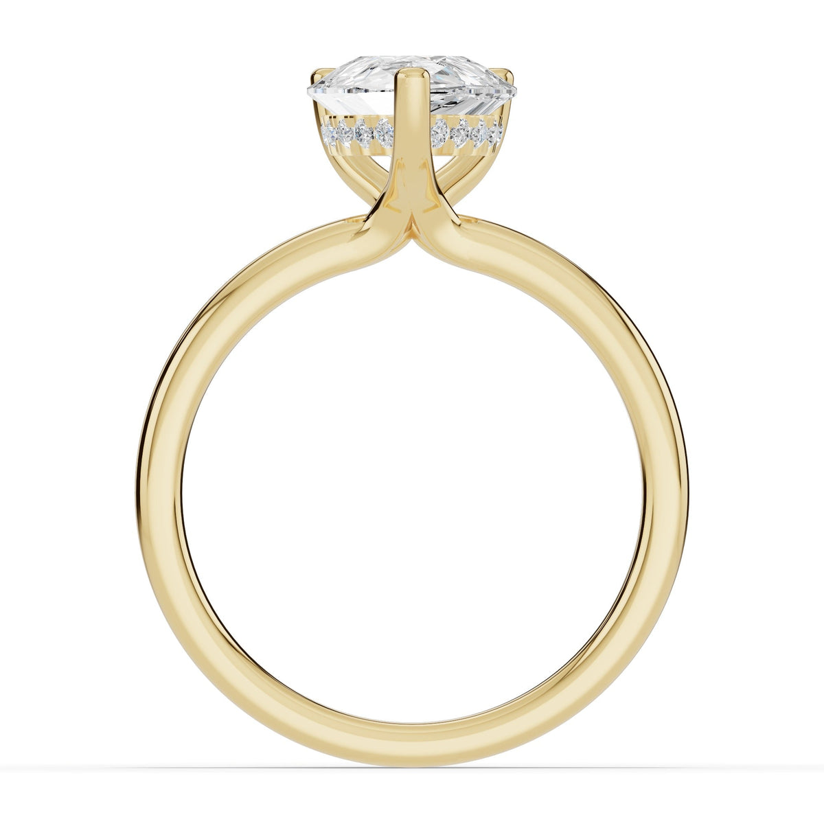 Pear Lustre Hidden Halo Solitaire Ring ABER-101-PR-LGD-1  - Abtin & Co.