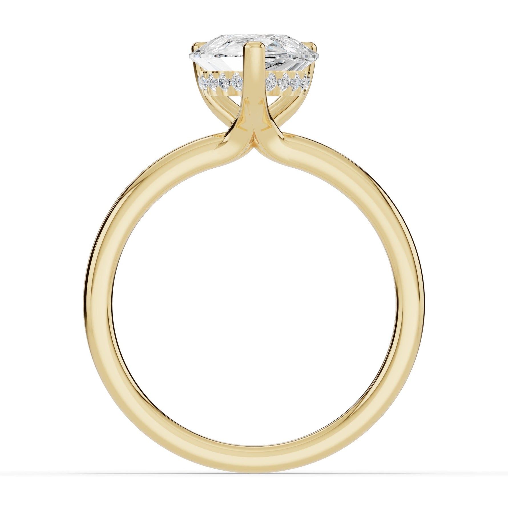 Pear Lustre Hidden Halo Solitaire Ring ABER-101-PR-LGD-1  - Abtin & Co.