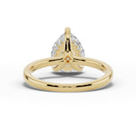Pear Lustre Hidden Halo Solitaire Ring ABER-101-PR-LGD-1  - Abtin & Co.