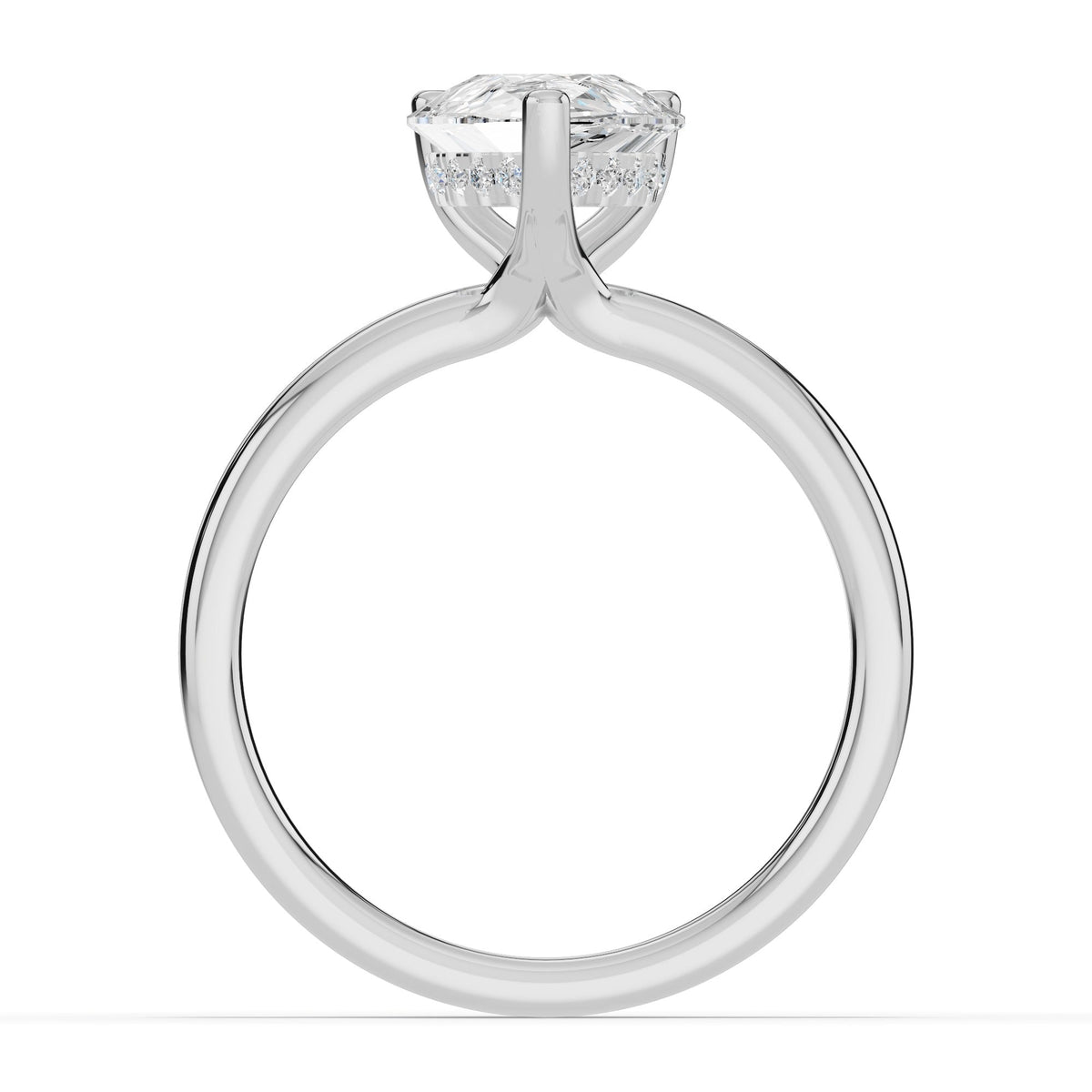 Pear Lustre Hidden Halo Solitaire Ring ABER-101-PR-LGD-6  - Abtin & Co.