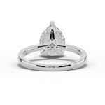 Pear Lustre Hidden Halo Solitaire Ring ABER-101-PR-LGD-6  - Abtin & Co.