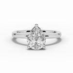 Pear Lustre Hidden Halo Solitaire Ring ABER-101-PR-LGD-6  - Abtin & Co.