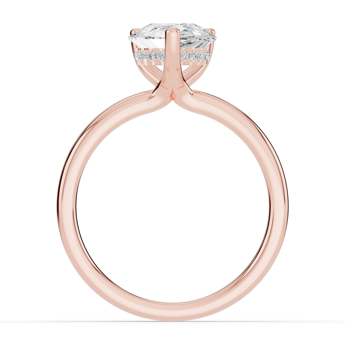 Pear Lustre Hidden Halo Solitaire Ring ABER-101-PR-LGD-11  - Abtin & Co.