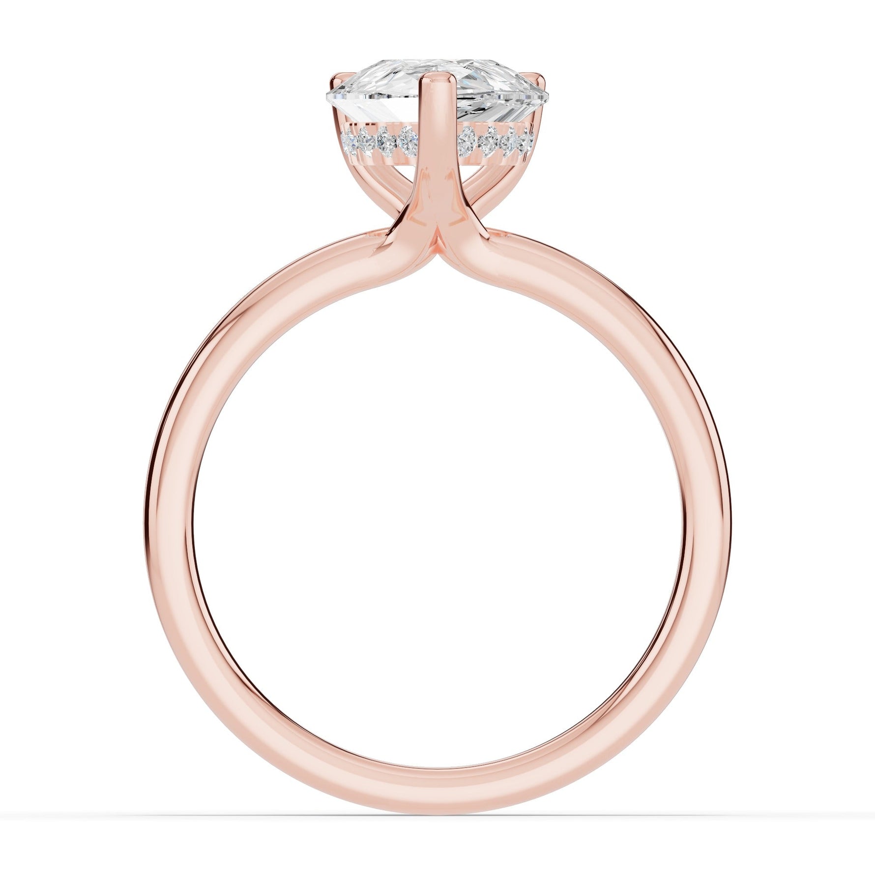 Pear Lustre Hidden Halo Solitaire Ring ABER-101-PR-LGD-11  - Abtin & Co.