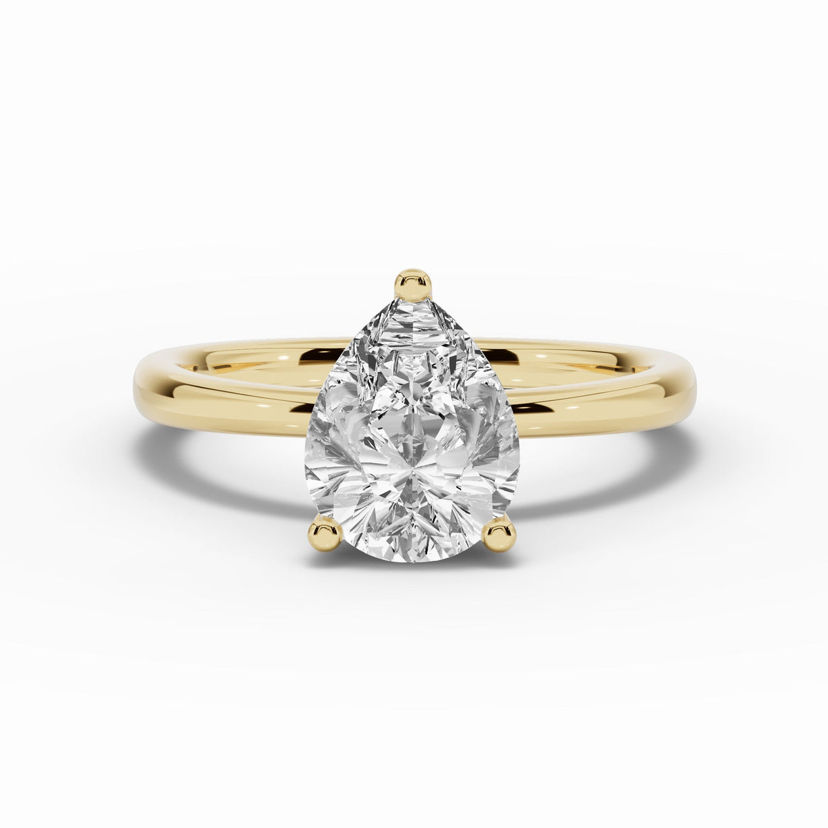 Pear Lustre Hidden Halo Solitaire Ring ABER-101-PR-LGD-1  - Abtin & Co.