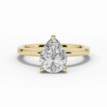 Pear Lustre Hidden Halo Solitaire Ring ABER-101-PR-LGD-1  - Abtin & Co.