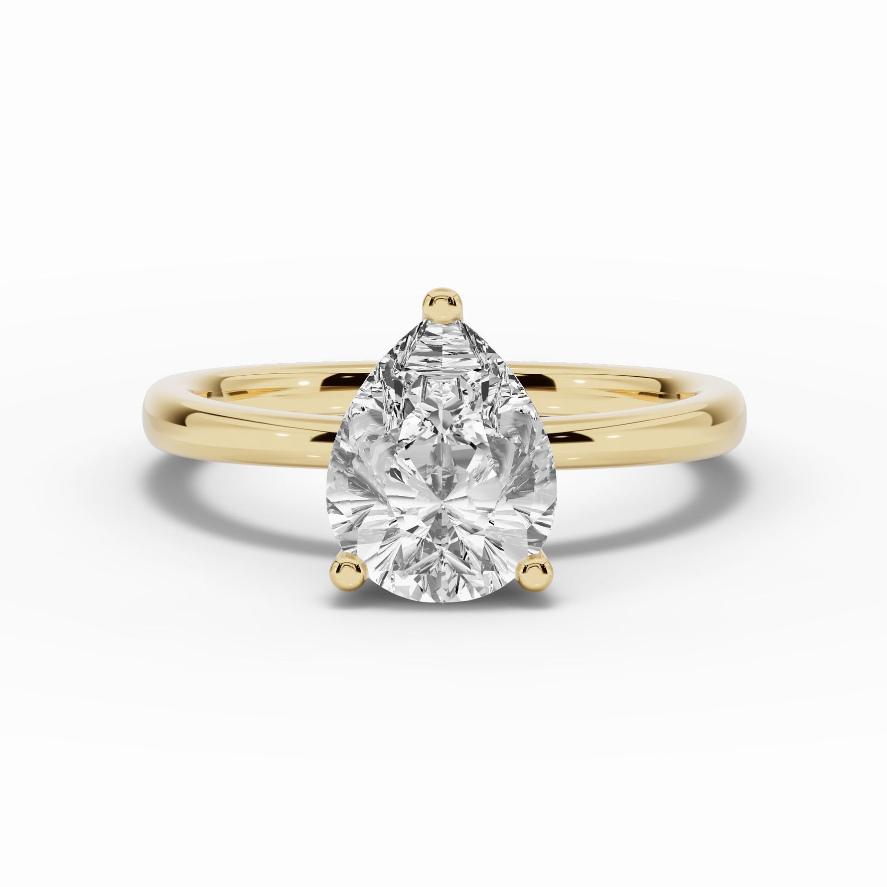 Pear Lustre Hidden Halo Solitaire Ring ABER-101-PR-LGD-1  - Abtin & Co.