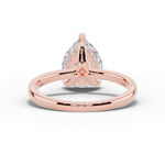 Pear Lustre Hidden Halo Solitaire Ring ABER-101-PR-LGD-11  - Abtin & Co.