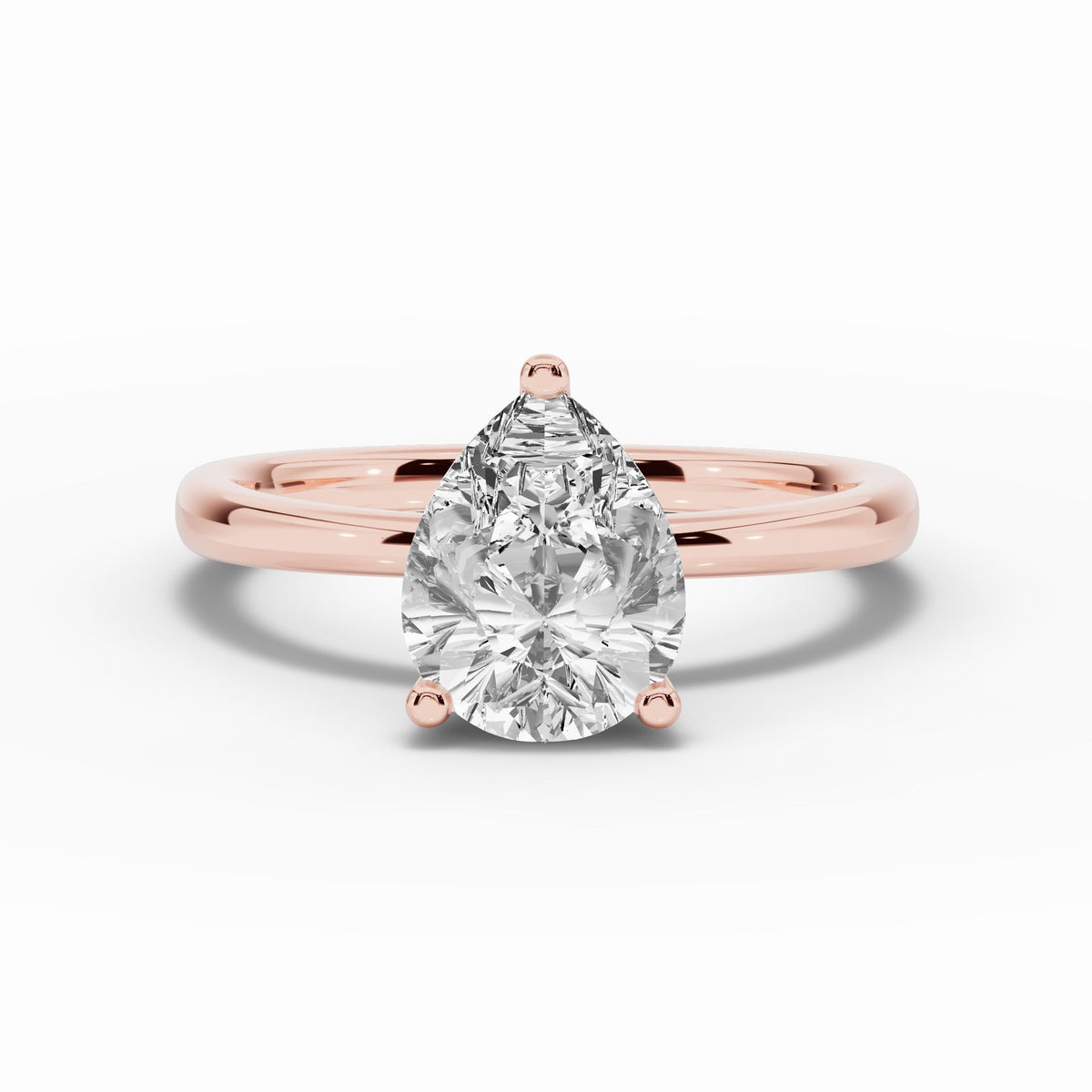 Pear Lustre Hidden Halo Solitaire Ring ABER-101-PR-LGD-11  - Abtin & Co.