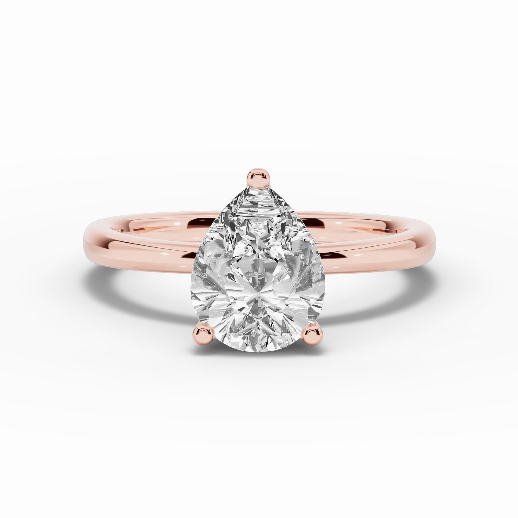 Pear Lustre Hidden Halo Solitaire Ring ABER-101-PR-LGD-11  - Abtin & Co.