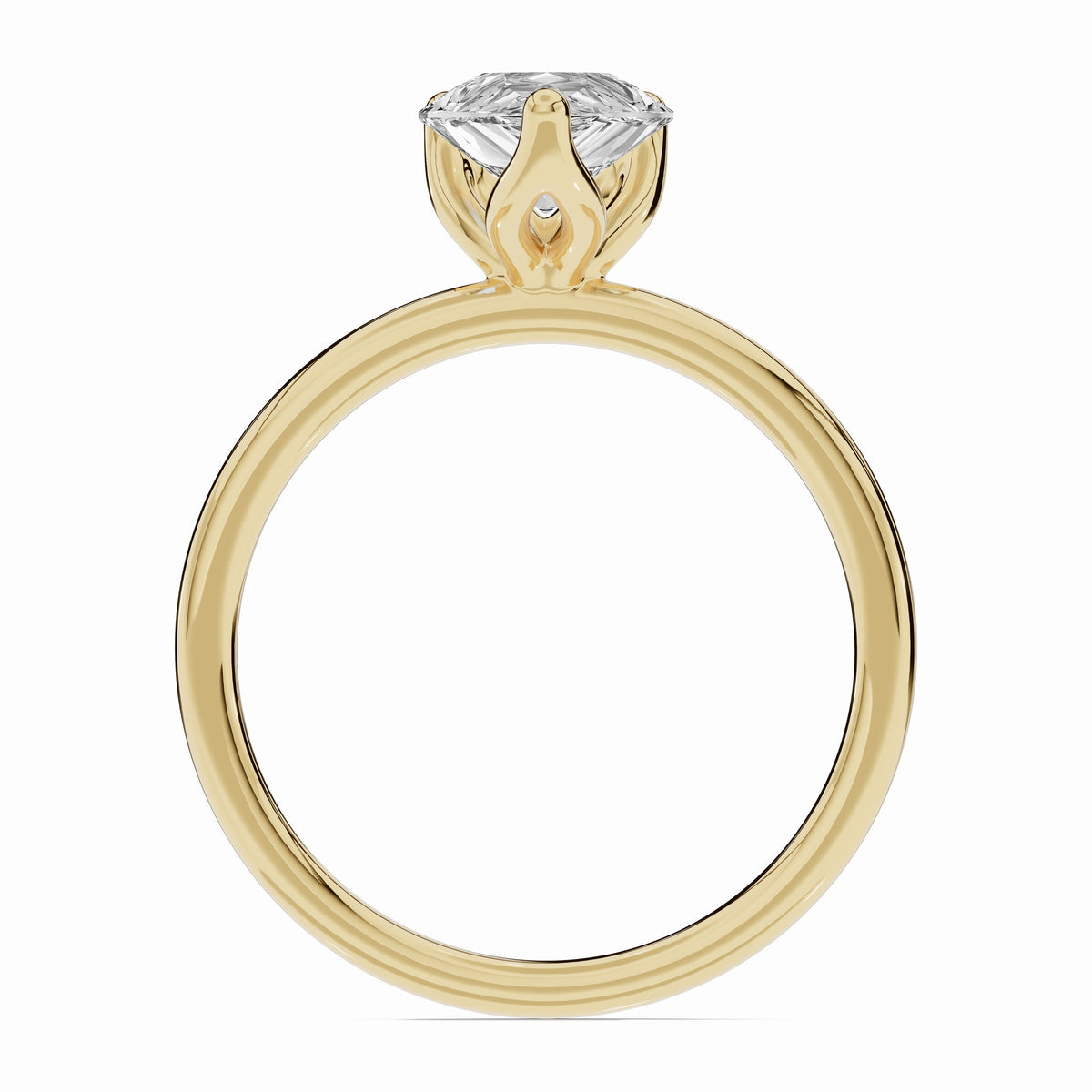 Pear Lustre Solitaire Ring ABER-100-PR-LGD-1  - Abtin & Co.