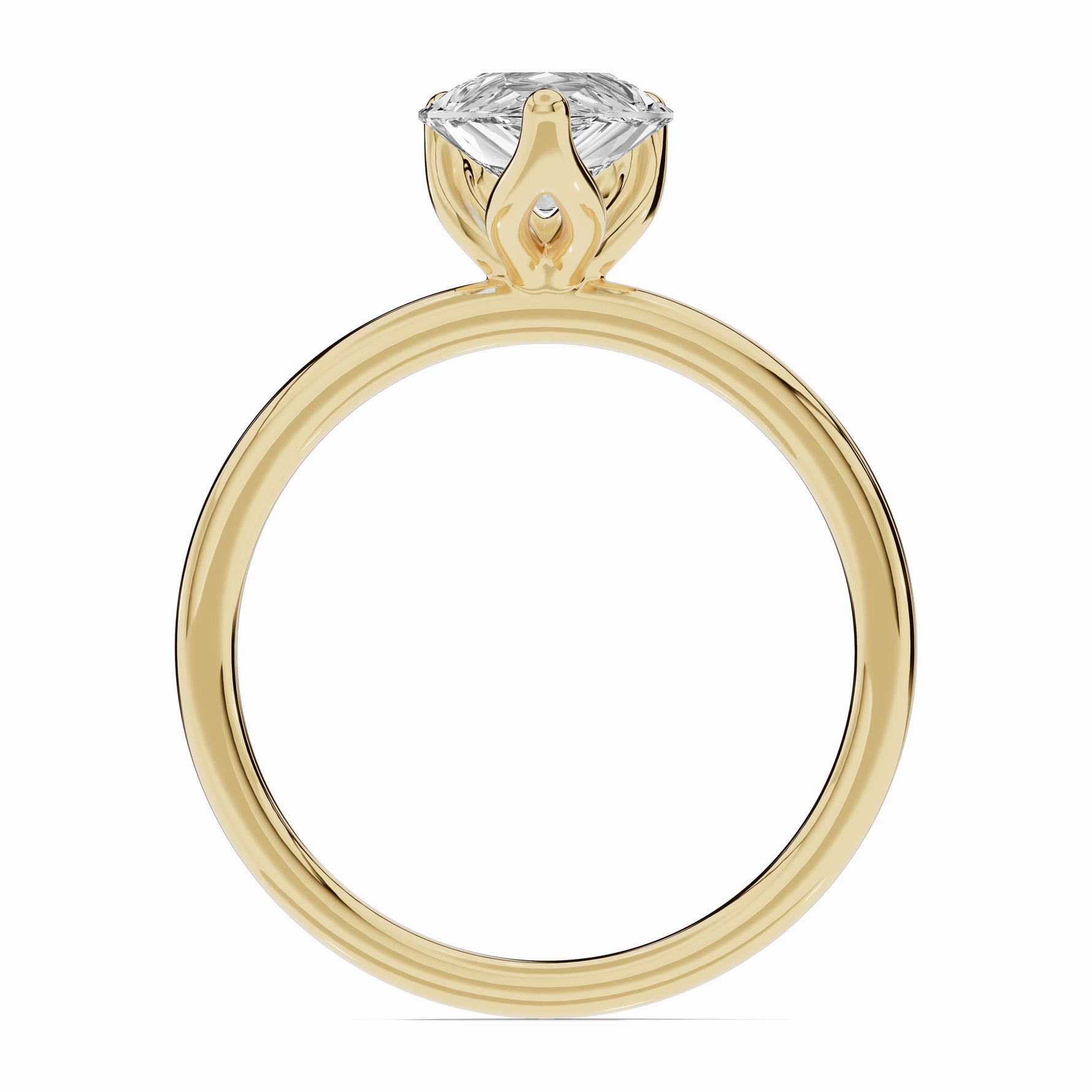 Pear Lustre Solitaire Ring ABER-100-PR-LGD-1  - Abtin & Co.
