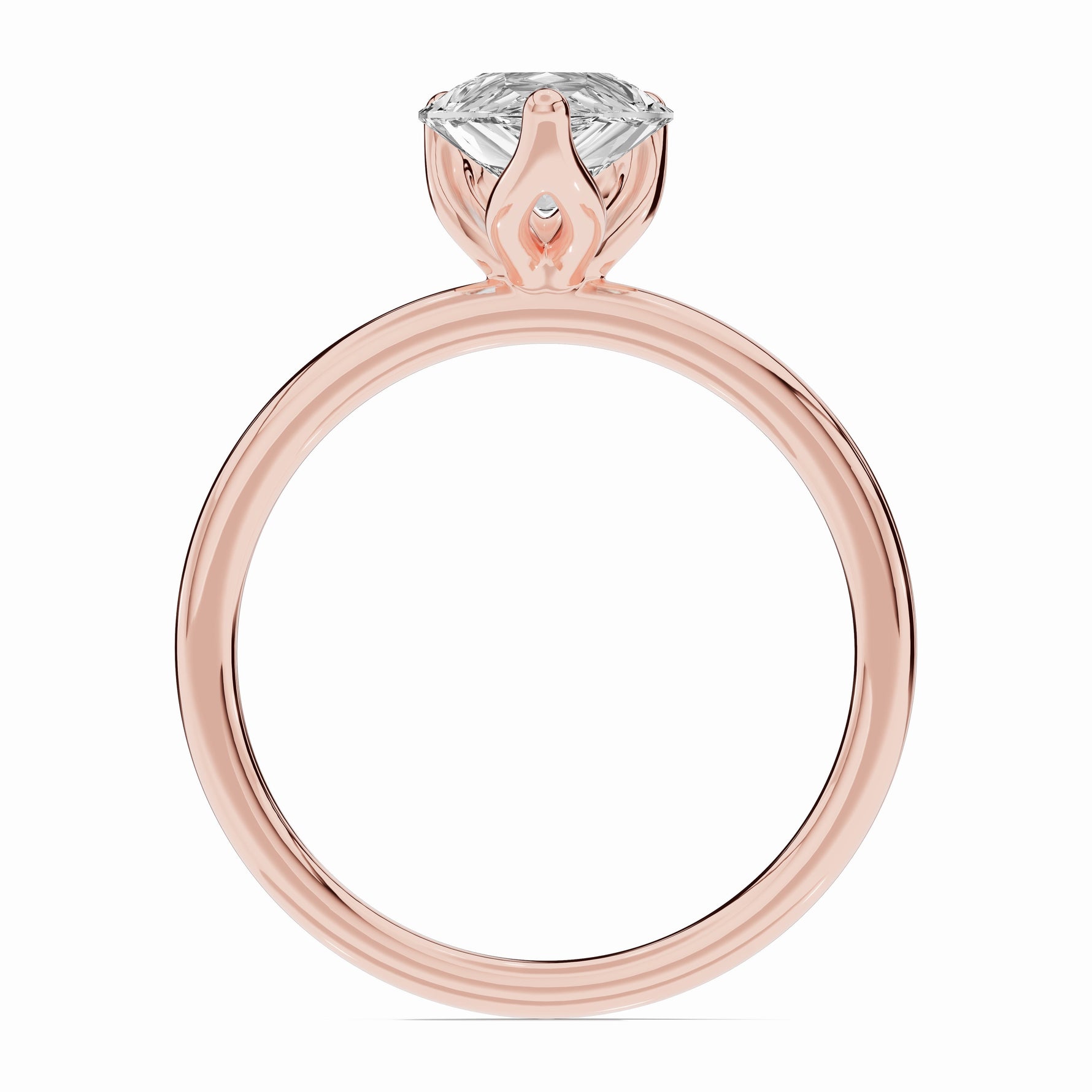 Pear Lustre Solitaire Ring ABER-100-PR-LGD-11  - Abtin & Co.