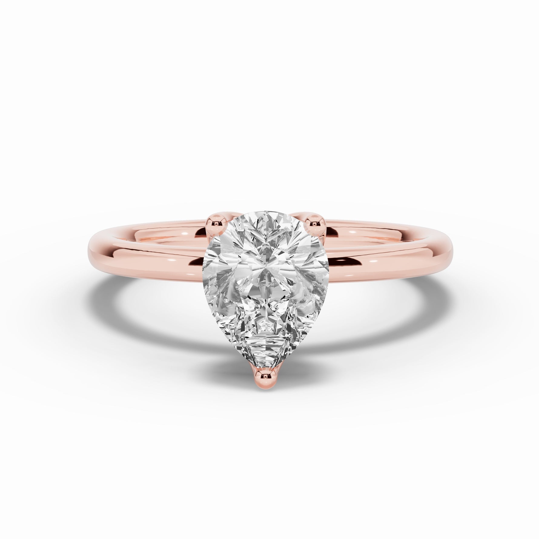 Pear Lustre Solitaire Ring ABER-100-PR-LGD-11  - Abtin & Co.