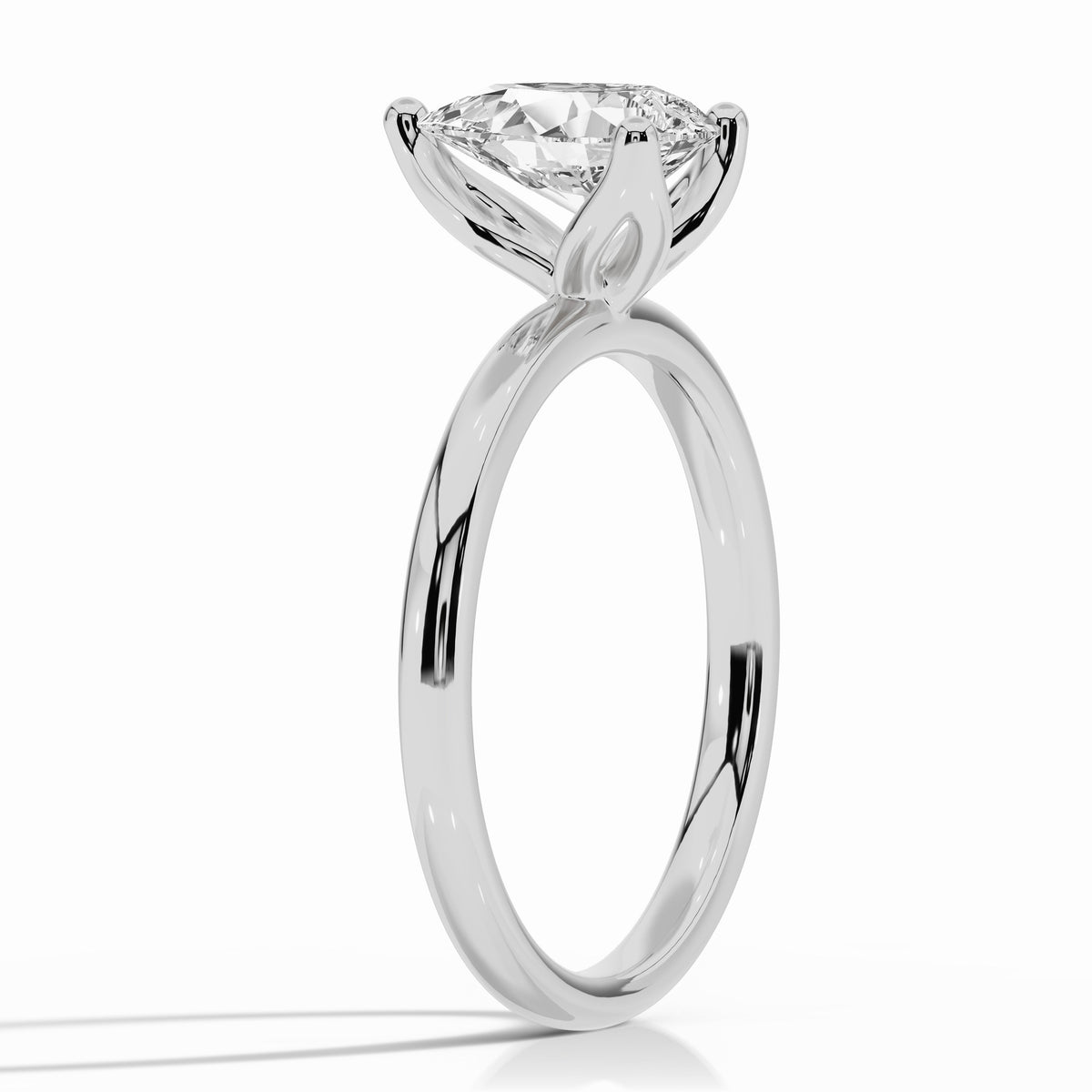 Pear Lustre Solitaire Ring ABER-100-PR-LGD-6  - Abtin & Co.
