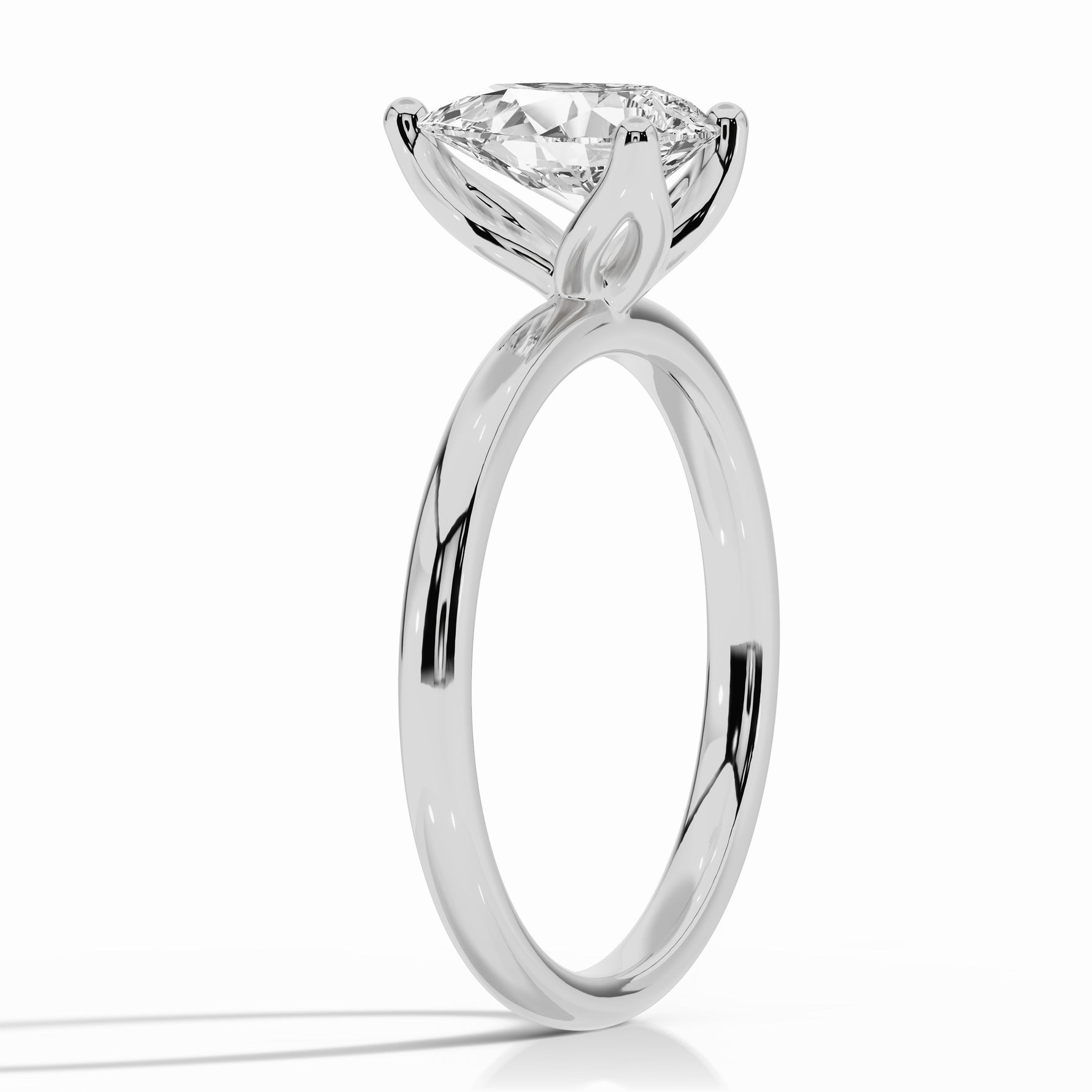 Pear Lustre Solitaire Ring ABER-100-PR-LGD-6  - Abtin & Co.