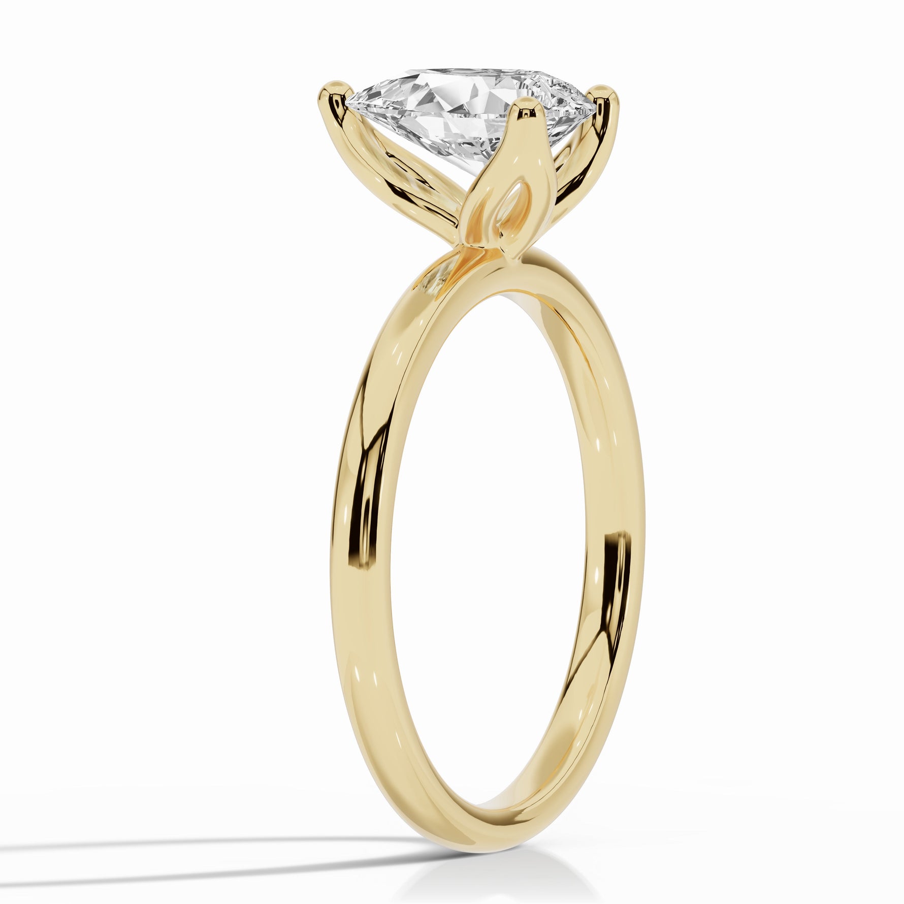 Pear Lustre Solitaire Ring ABER-100-PR-LGD-1  - Abtin & Co.