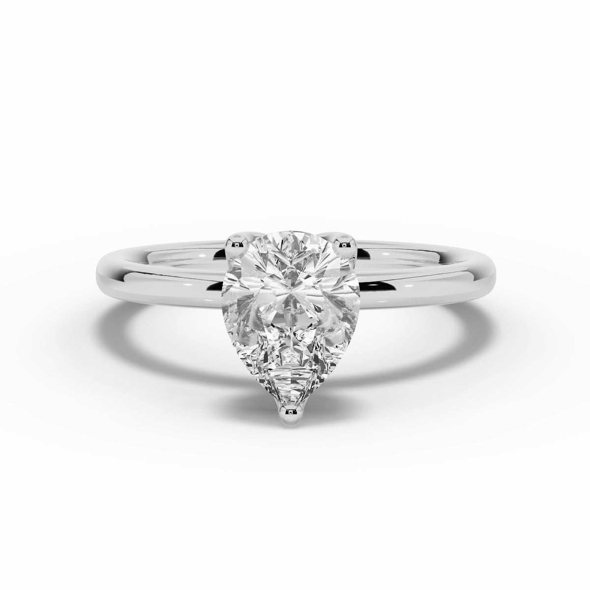 Pear Lustre Solitaire Ring ABER-100-PR-LGD-6  - Abtin & Co.