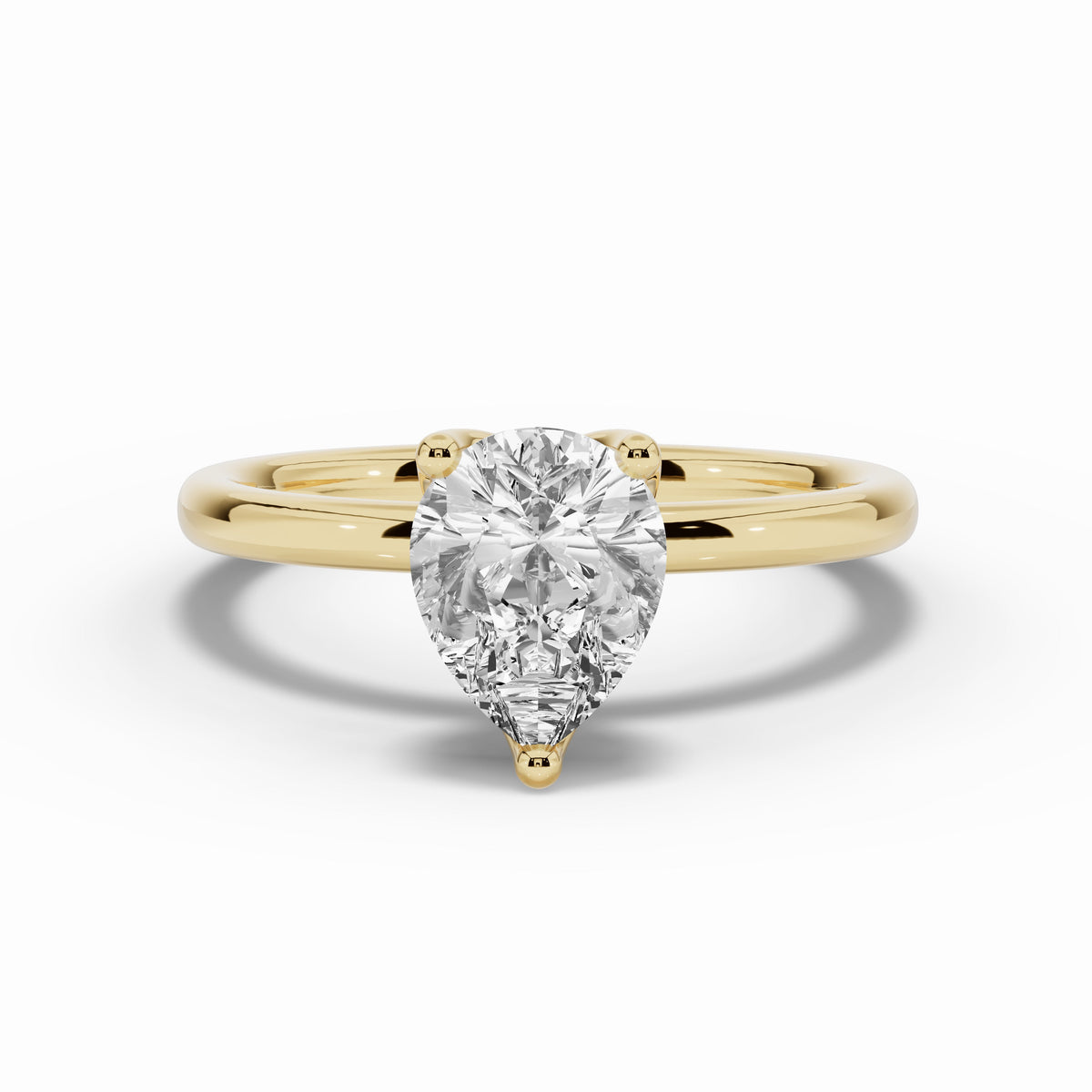 Pear Lustre Solitaire Ring ABER-100-PR-LGD-1  - Abtin & Co.