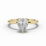 Pear Lustre Solitaire Ring ABER-100-PR-LGD-1  - Abtin & Co.