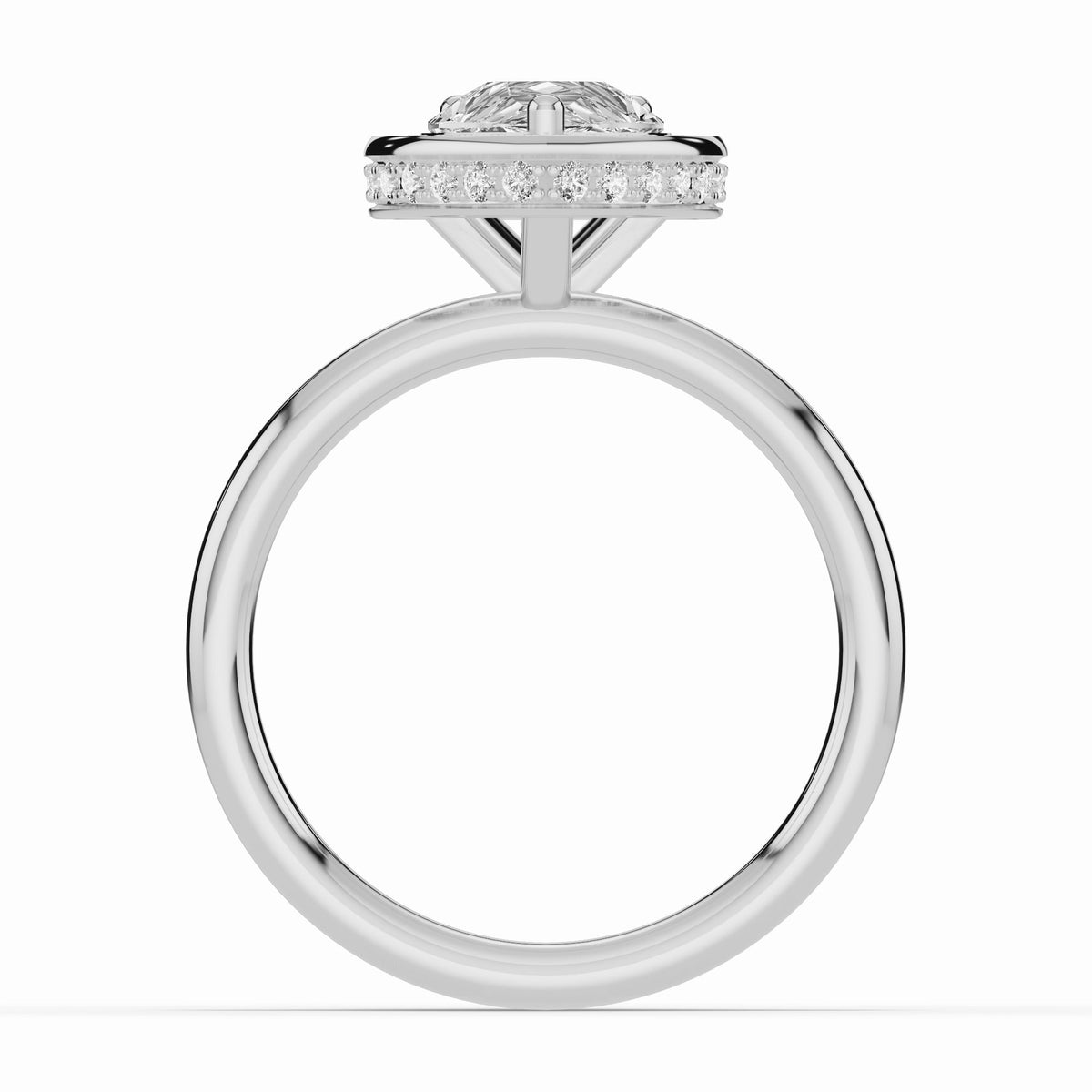 Pear Nova Halo Engagement Ring Ring ABER-108-PR-LGD-6  - Abtin & Co.