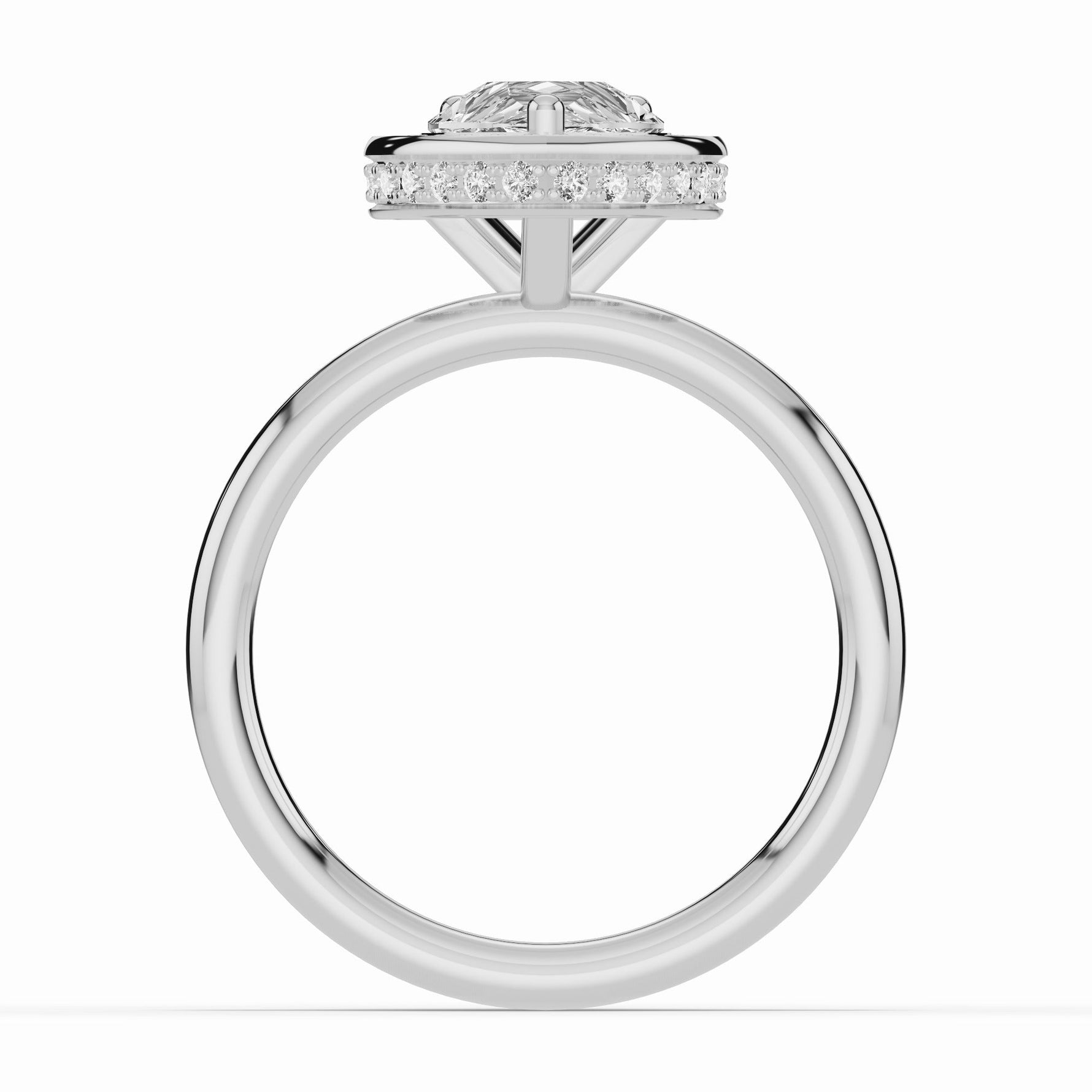Pear Nova Halo Engagement Ring Ring ABER-108-PR-LGD-6  - Abtin & Co.