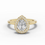 Pear Nova Halo Engagement Ring Ring ABER-108-PR-LGD-1  - Abtin & Co.