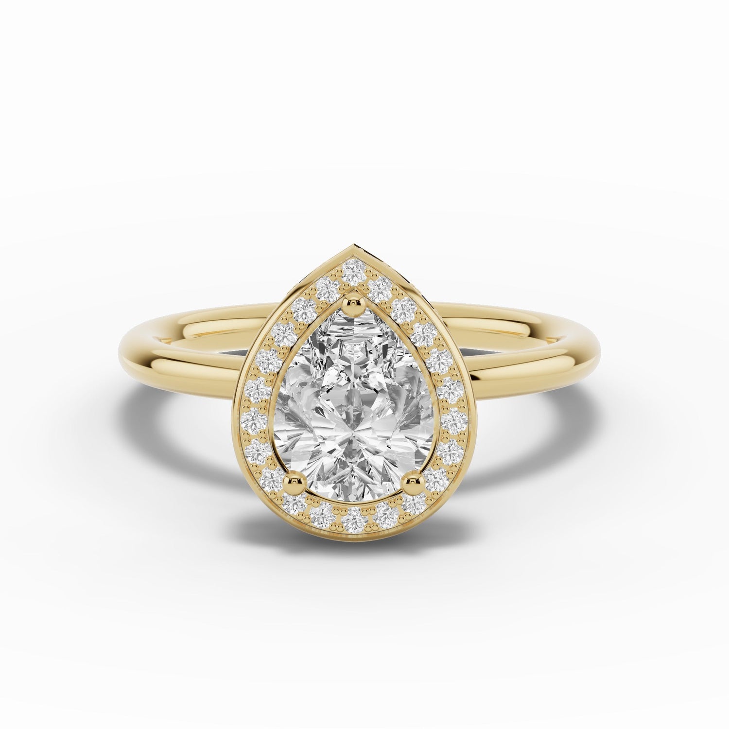 Pear Nova Halo Engagement Ring Ring ABER-108-PR-LGD-1  - Abtin & Co.