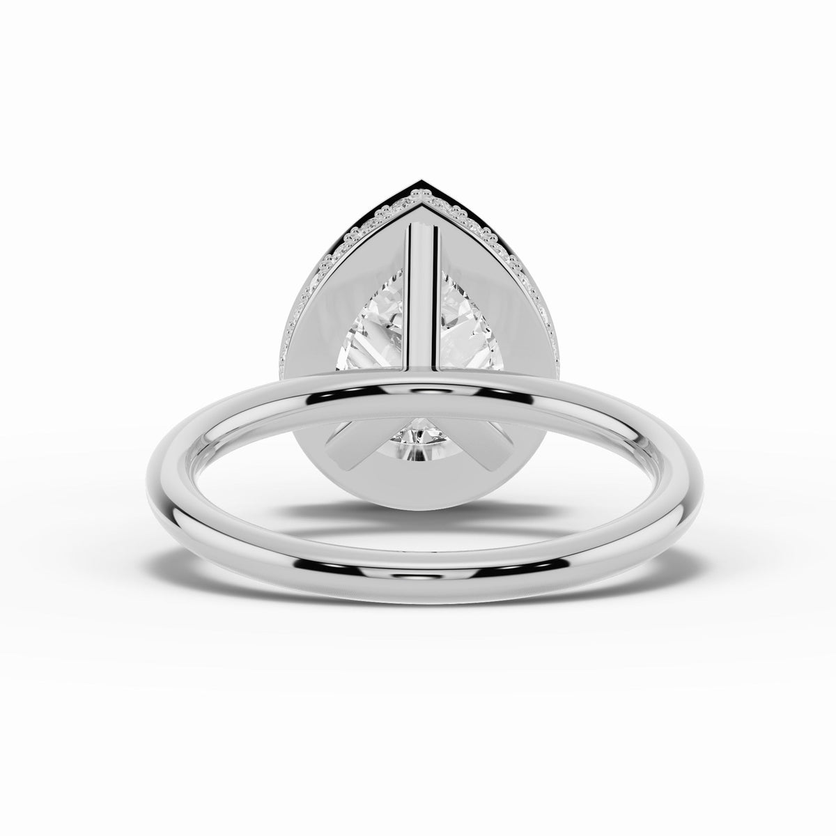 Pear Nova Halo Engagement Ring Ring ABER-108-PR-LGD-6  - Abtin & Co.