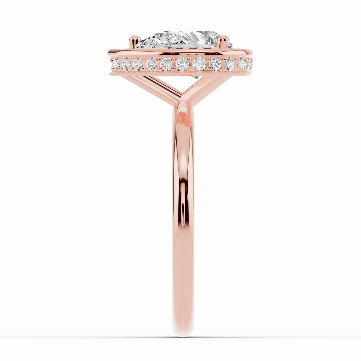 Pear Nova Halo Engagement Ring Ring ABER-108-PR-LGD-11  - Abtin & Co.
