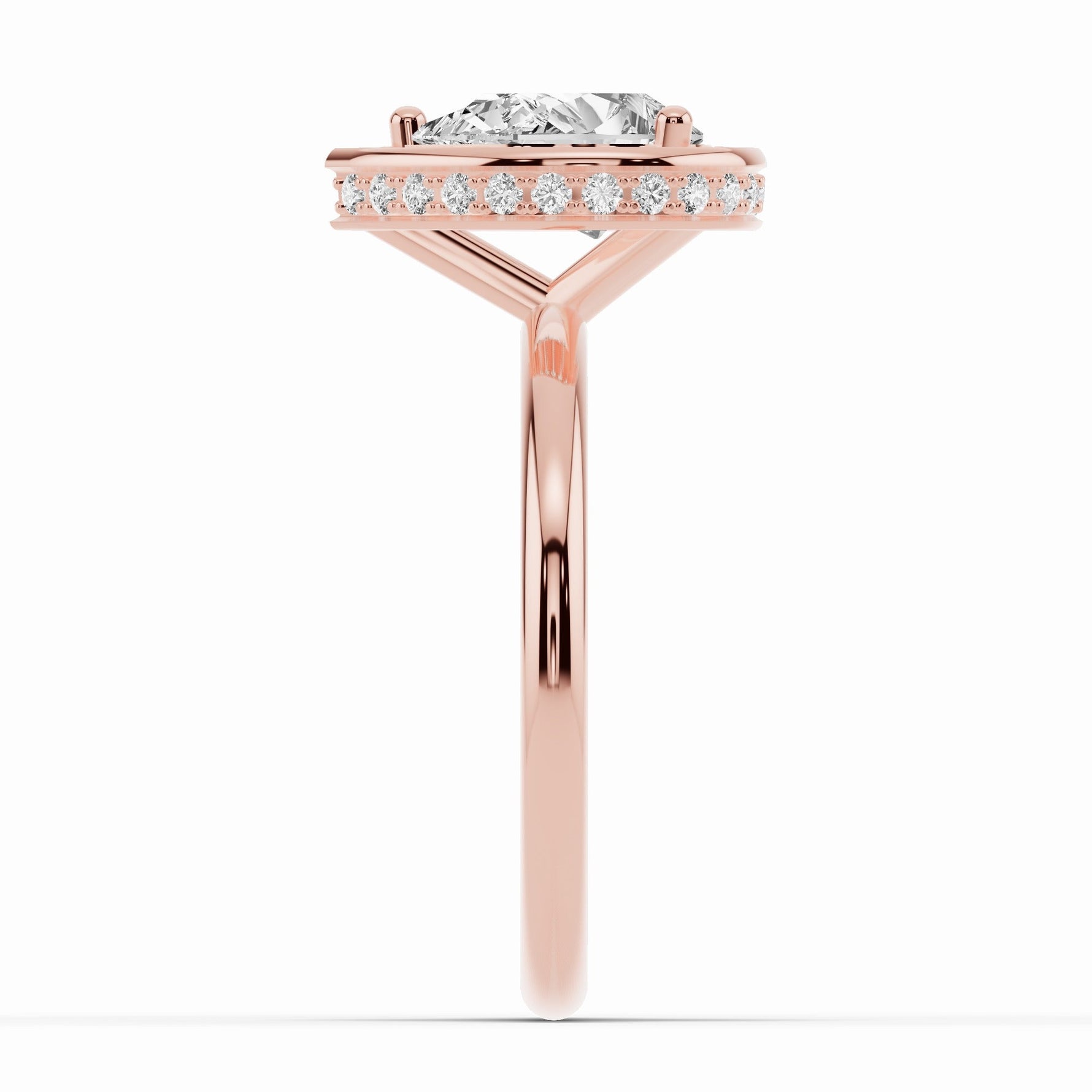 Pear Nova Halo Engagement Ring Ring ABER-108-PR-LGD-11  - Abtin & Co.