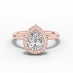 Pear Nova Halo Engagement Ring Ring ABER-108-PR-LGD-11  - Abtin & Co.