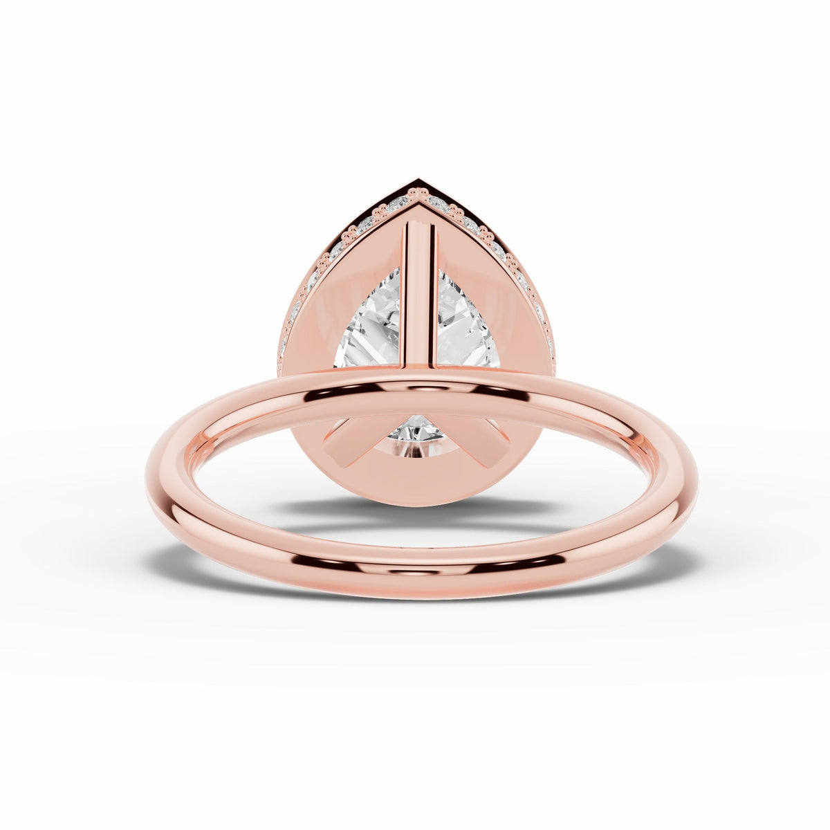 Pear Nova Halo Engagement Ring Ring ABER-108-PR-LGD-11  - Abtin & Co.