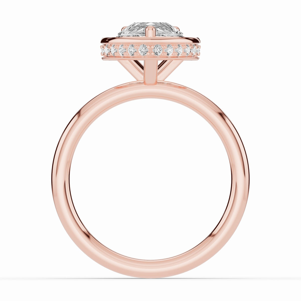 Pear Nova Halo Engagement Ring Ring ABER-108-PR-LGD-11  - Abtin & Co.