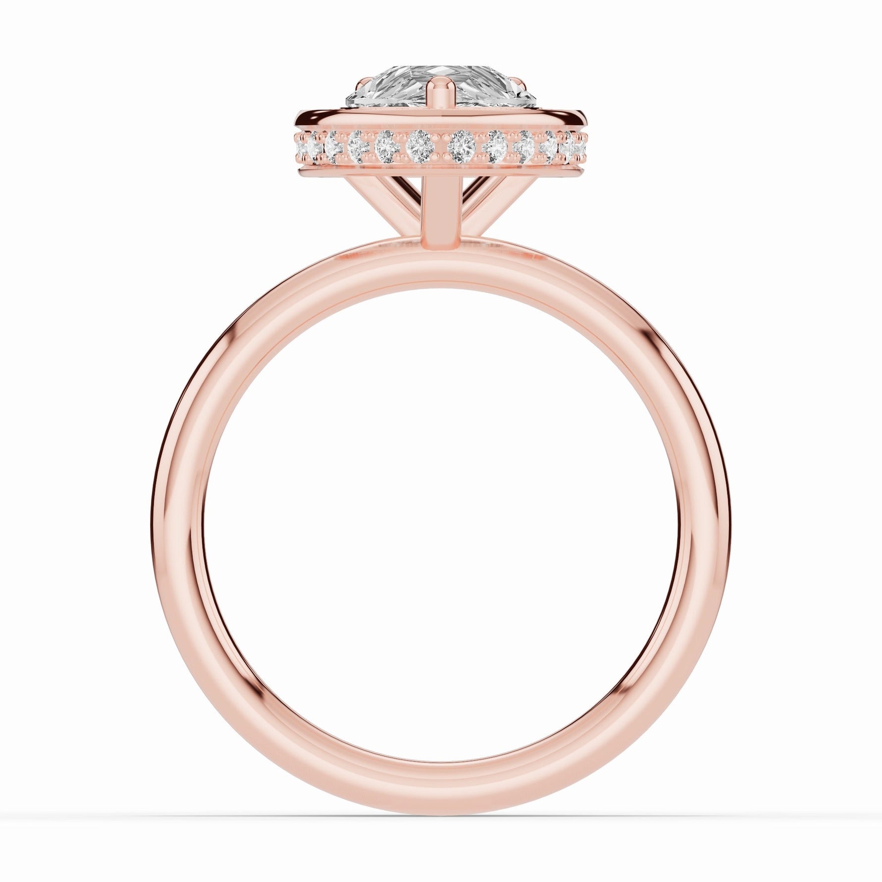 Pear Nova Halo Engagement Ring Ring ABER-108-PR-LGD-11  - Abtin & Co.