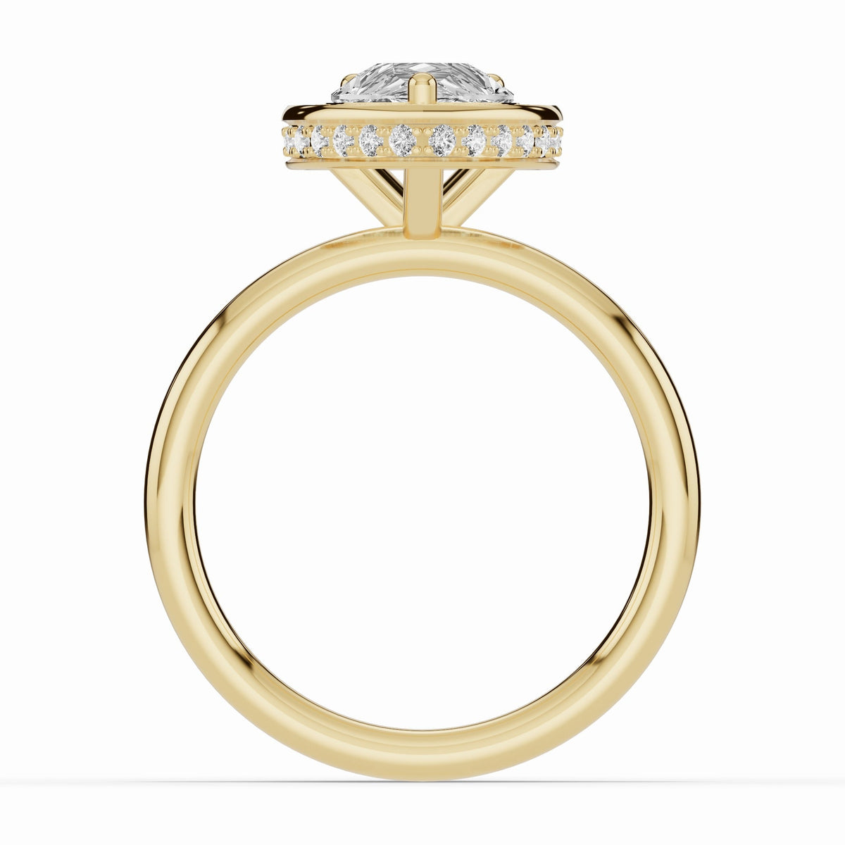 Pear Nova Halo Engagement Ring Ring ABER-108-PR-LGD-1  - Abtin & Co.