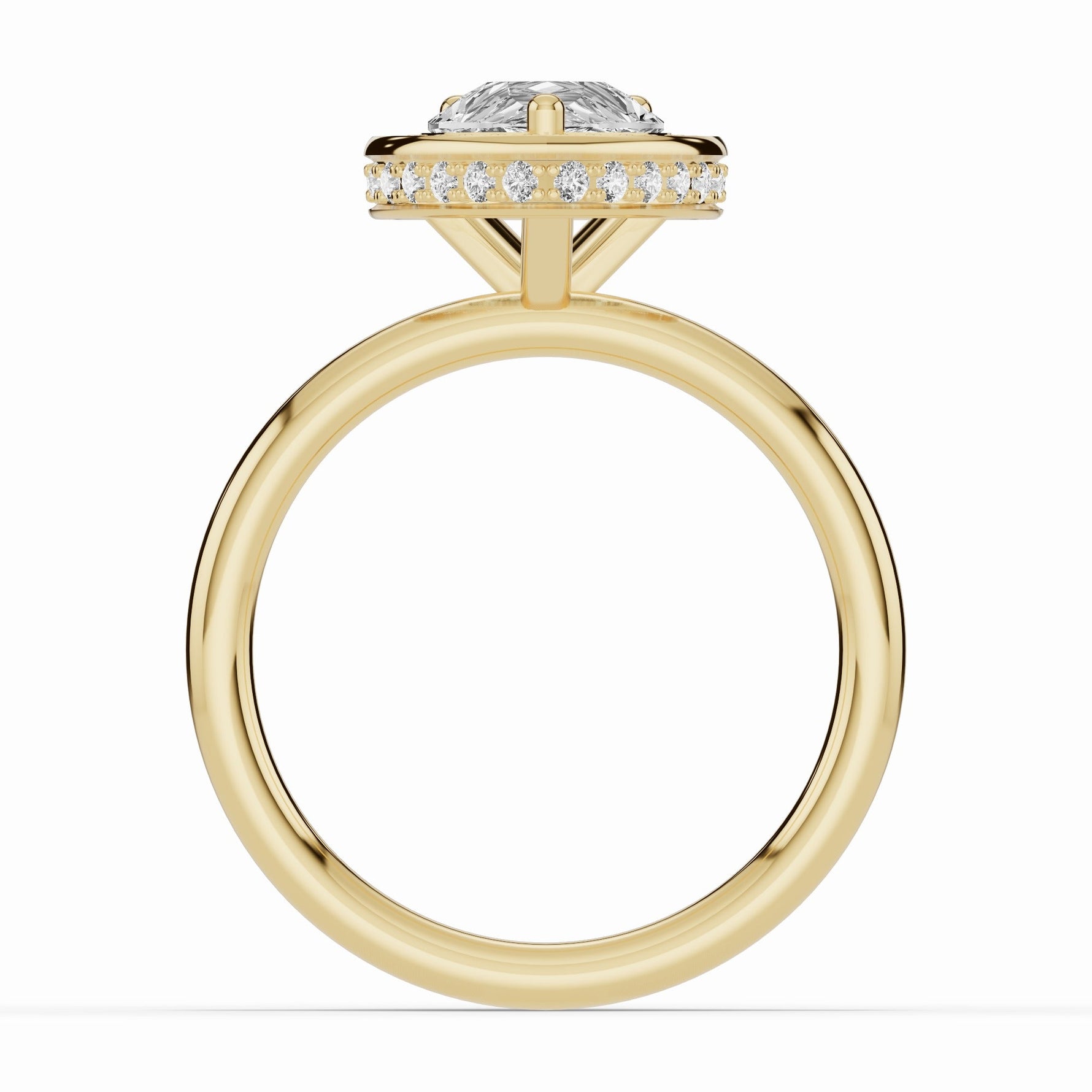 Pear Nova Halo Engagement Ring Ring ABER-108-PR-LGD-1  - Abtin & Co.