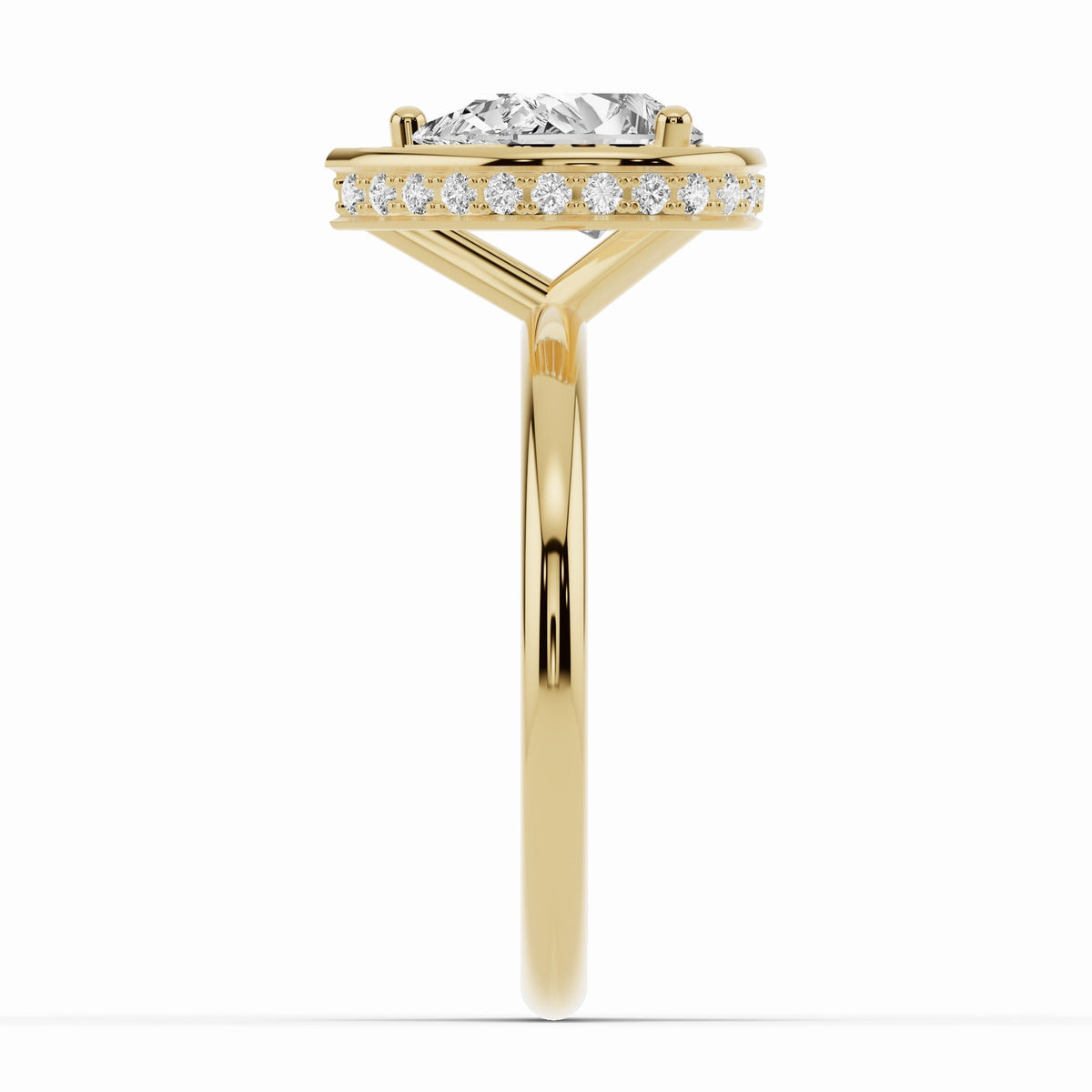 Pear Nova Halo Engagement Ring Ring ABER-108-PR-LGD-1  - Abtin & Co.