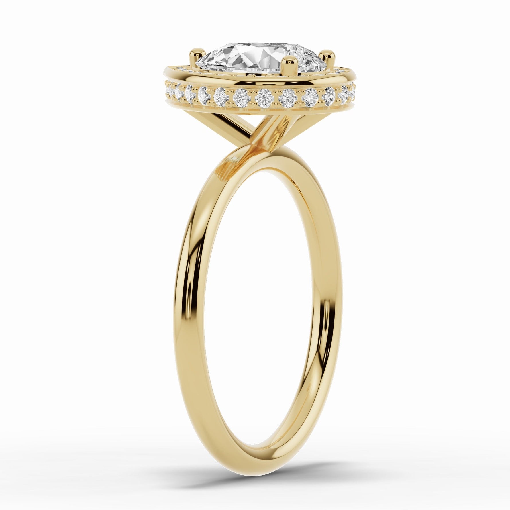 Pear Nova Halo Engagement Ring Ring ABER-108-PR-LGD-1  - Abtin & Co.