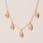 Pear Stella Bezel Necklace Necklace ABN-186-PR-LGD-3  - Abtin & Co.