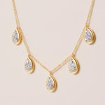 Pear Stella Bezel Necklace Necklace ABN-186-PR-LGD-1  - Abtin & Co.