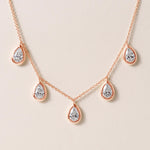 Pear Stella Bezel Necklace Necklace ABN-186-PR-LGD-3  - Abtin & Co.
