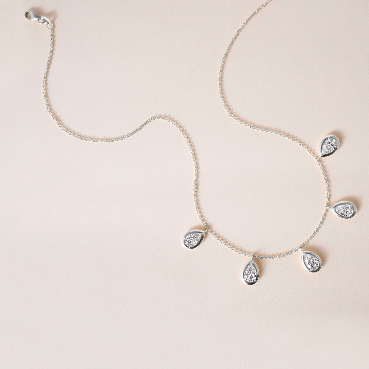 Pear Stella Bezel Necklace Necklace ABN-186-PR-LGD-2  - Abtin & Co.