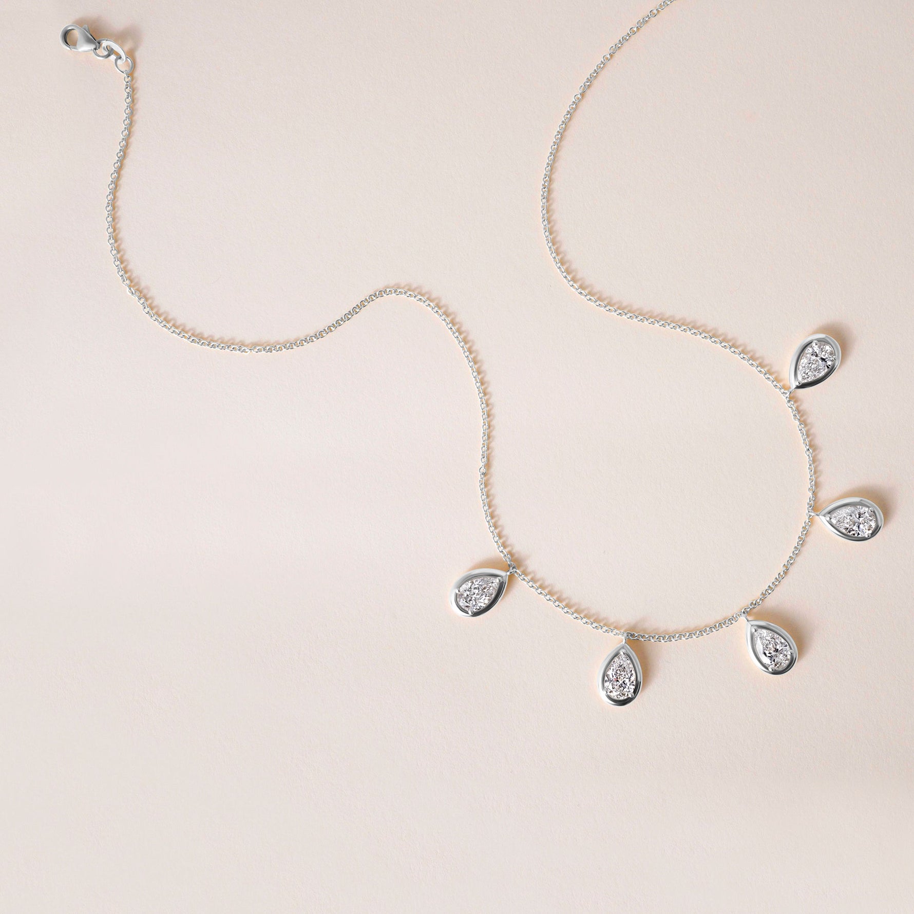 Pear Stella Bezel Necklace Necklace ABN-186-PR-LGD-2  - Abtin & Co.