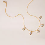 Pear Stella Bezel Necklace Necklace ABN-186-PR-LGD-1  - Abtin & Co.