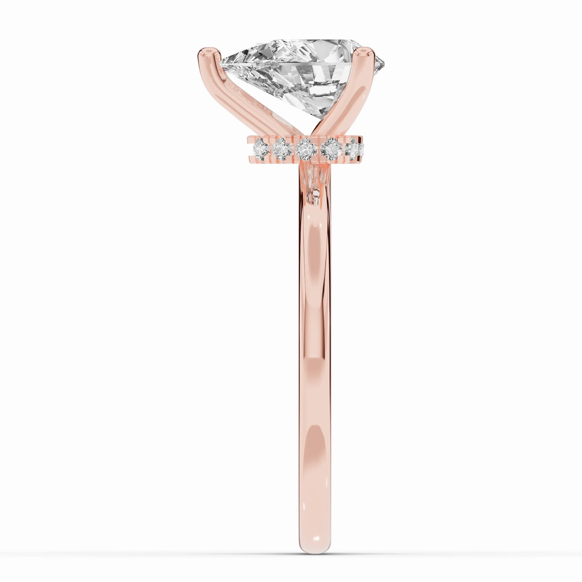 Pear Tiara Glow Solitaire Ring ABER-102-PR-LGD-11  - Abtin & Co.