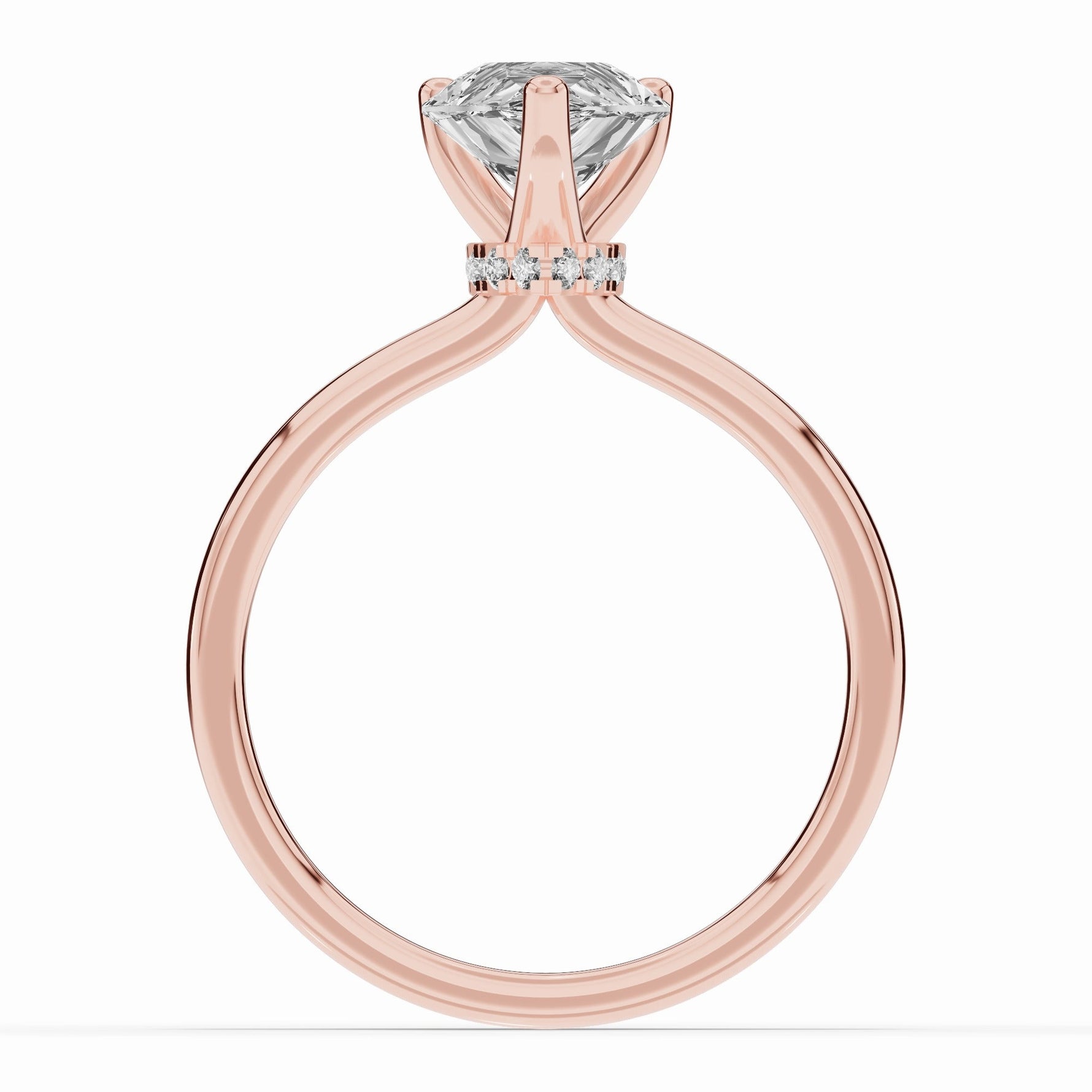 Pear Tiara Glow Solitaire Ring ABER-102-PR-LGD-11  - Abtin & Co.