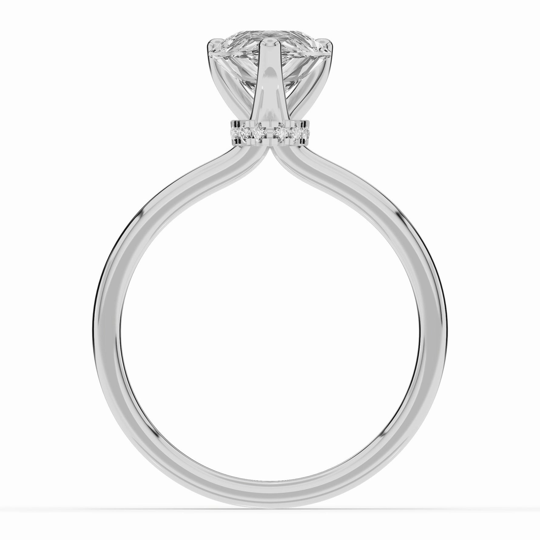 Pear Tiara Glow Solitaire Ring ABER-102-PR-LGD-6  - Abtin & Co.
