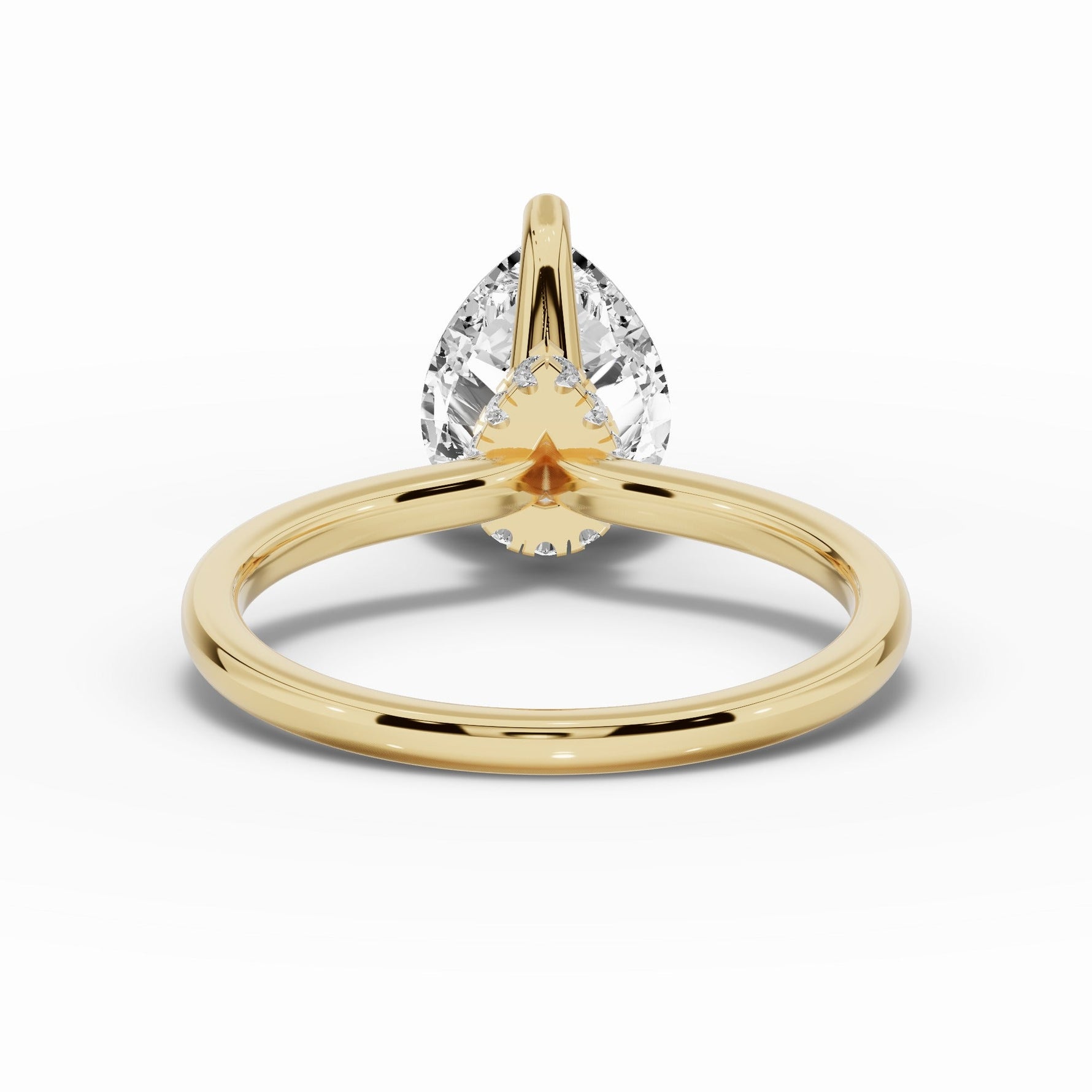 Pear Tiara Glow Solitaire Ring ABER-102-PR-LGD-1  - Abtin & Co.