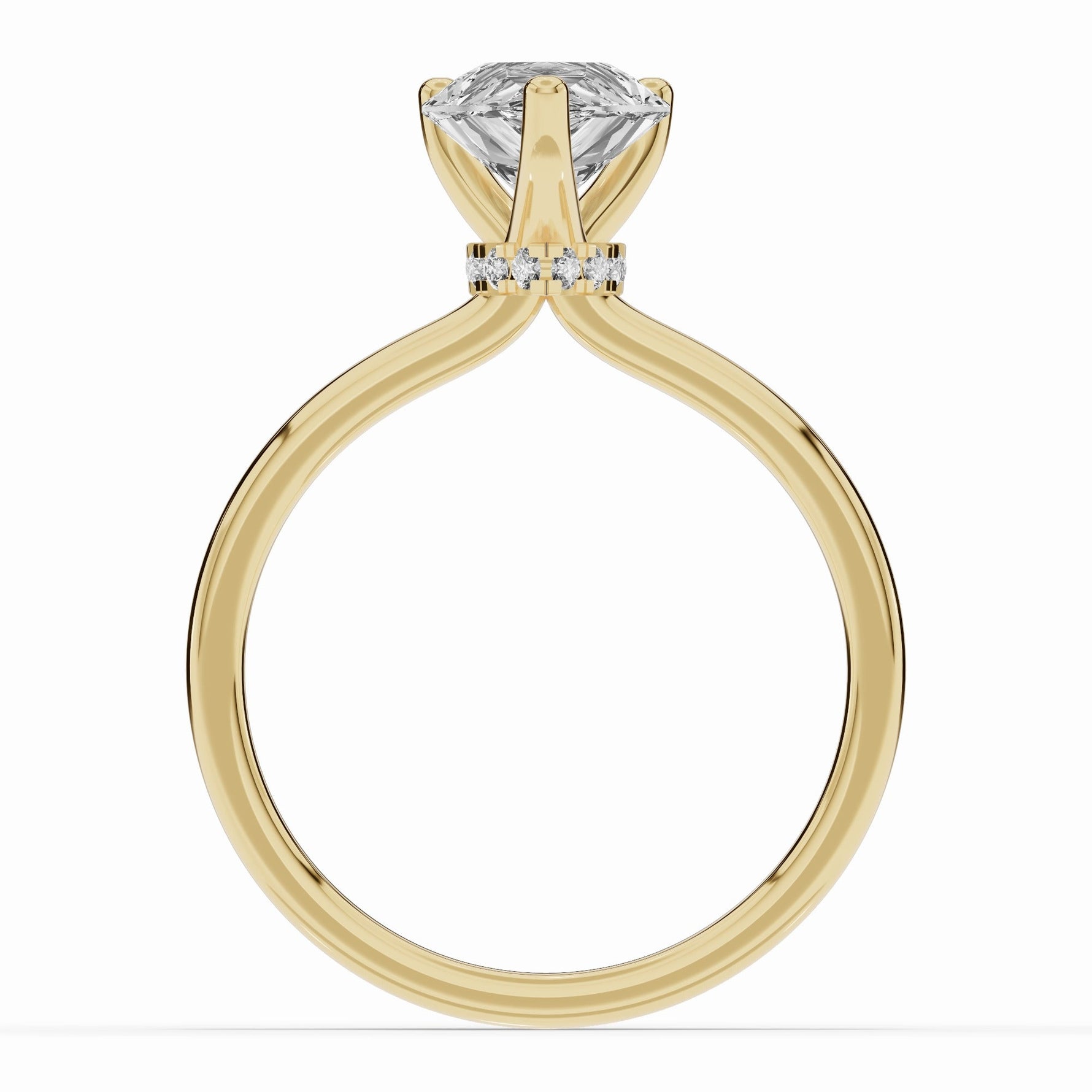 Pear Tiara Glow Solitaire Ring ABER-102-PR-LGD-1  - Abtin & Co.